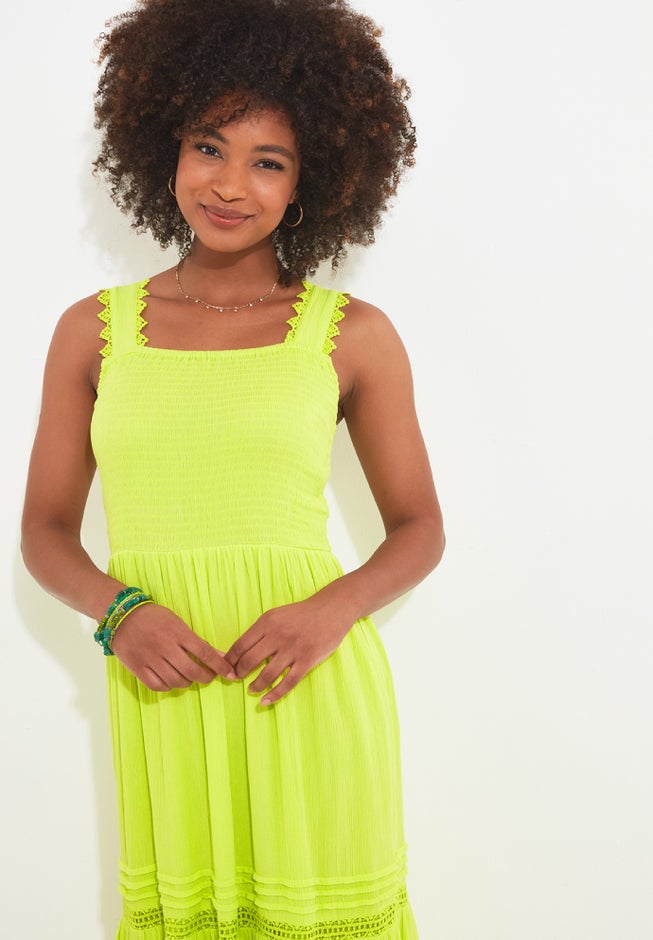 Square Neck Crinkle Maxi Dress image number 1