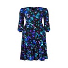 Stretch Knit A-line Midi Dress image number null