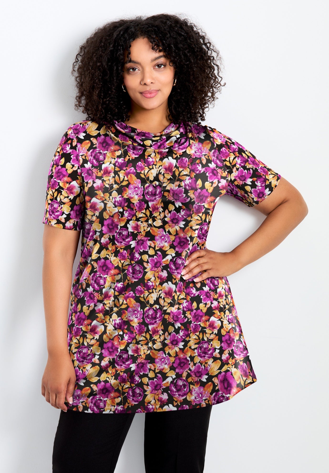 Cowl Neck Short Sleeve Top image number 0