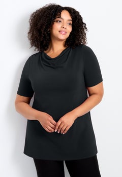 Cowl Neck Short Sleeve Top