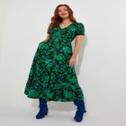 V-Neck Tiered Midi Dress image number null