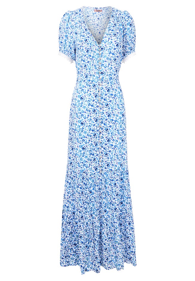 V-Neck Tiered Midi Dress image number 3