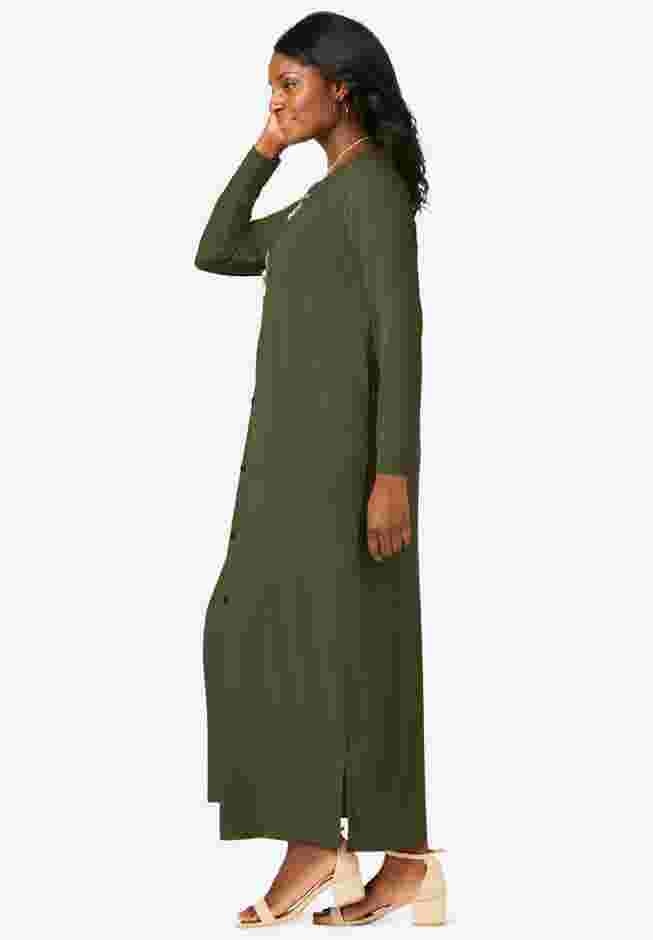 2-Piece Stretch Knit Duster Set image number 1