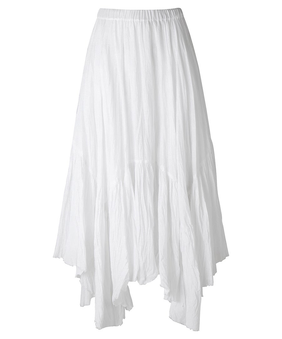 Handkerchief Hem Crinkle Midi Skirt image number 4