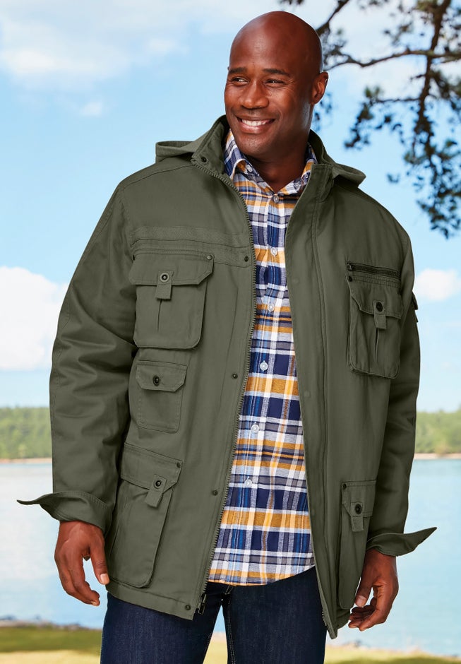 9 Pocket Twill Utility Jacket with Removable Hood image number 3