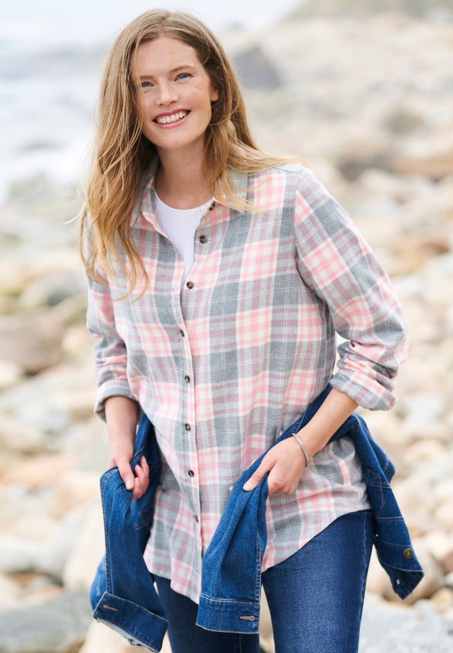 Plaid Double-Brushed Cotton Flannel Shirt image number 2