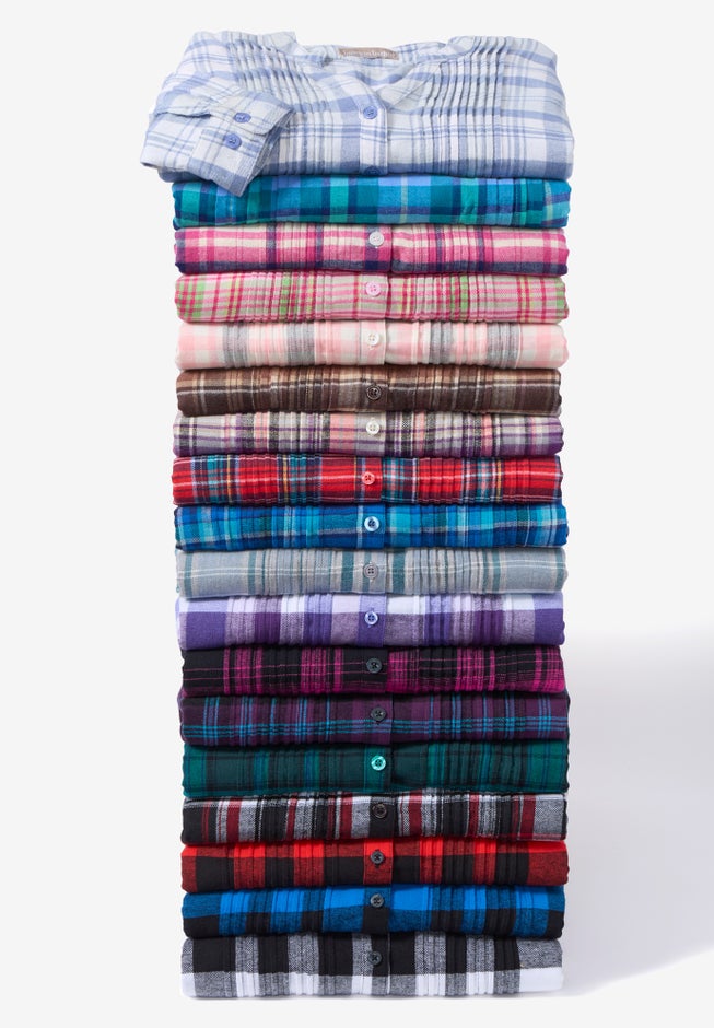 Pintucked Flannel Shirt image number 2