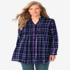 Pintucked Flannel Shirt image number null