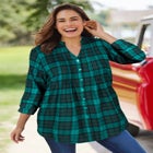 Pintucked Flannel Shirt image number null