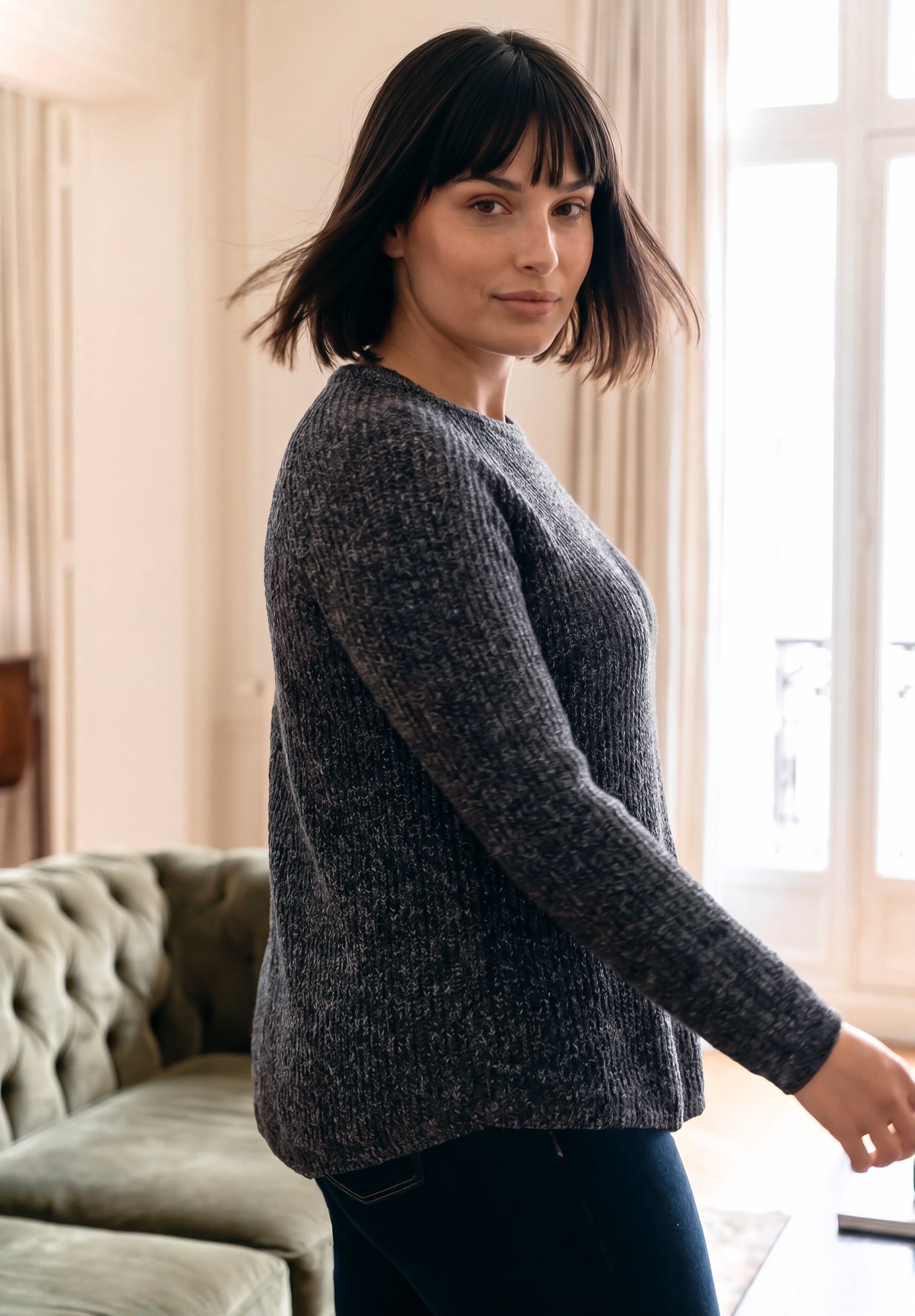 Tia Curved Hem Tunic Sweater image number 2