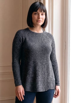 Tia Curved Hem Tunic Sweater