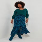 Crinkle Ruffle Maxi Skirt image number null