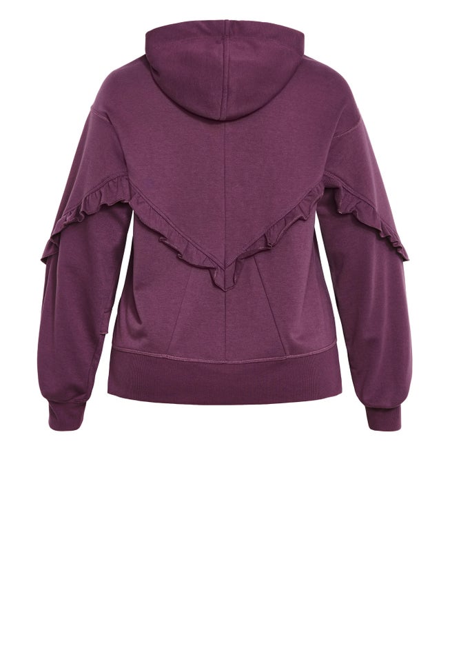 Frill Eggplant Hoodie image number 5