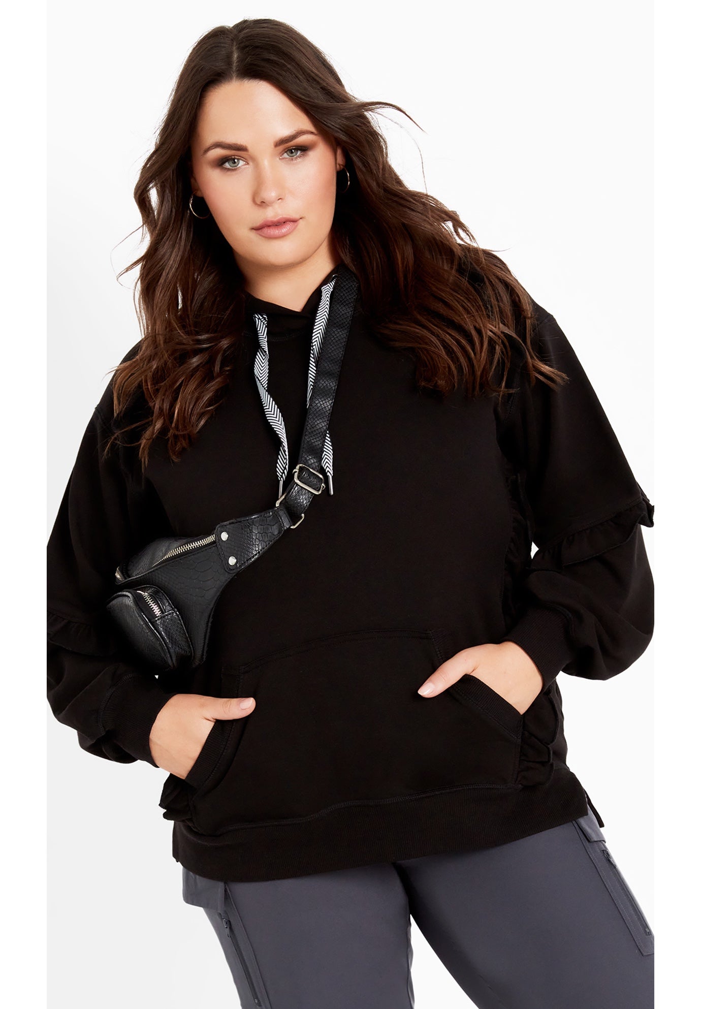 Frill Eggplant Hoodie image number 0