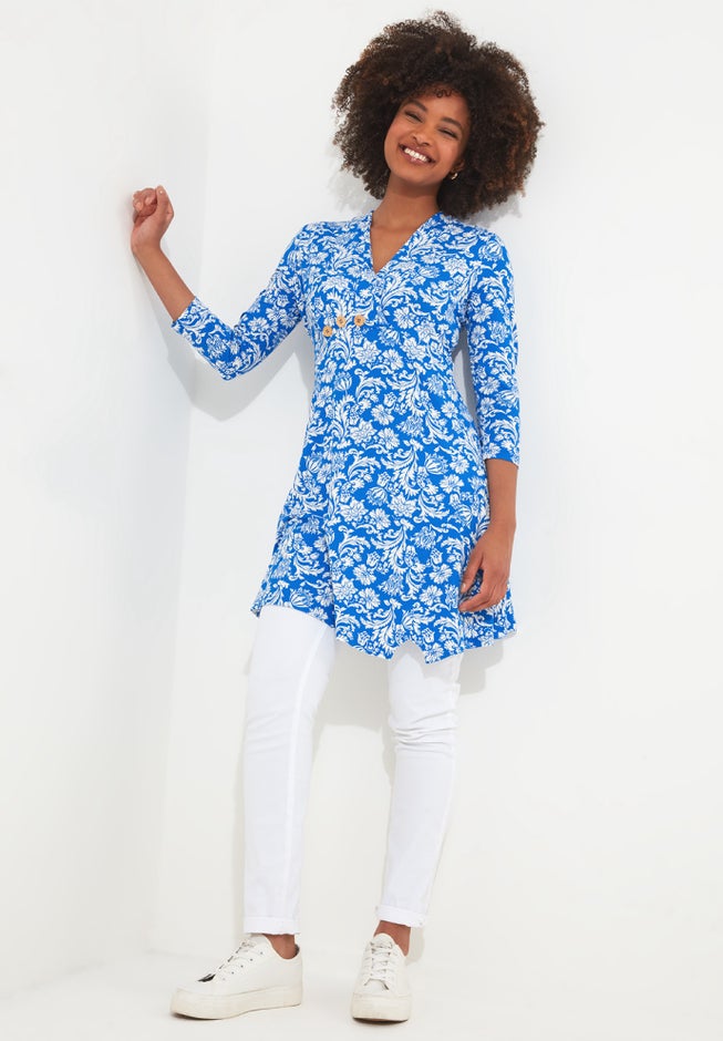 Stretch Knit Asymmetrical Tunic image number 4