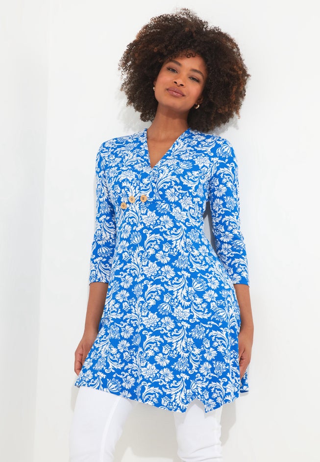 Stretch Knit Asymmetrical Tunic image number 0