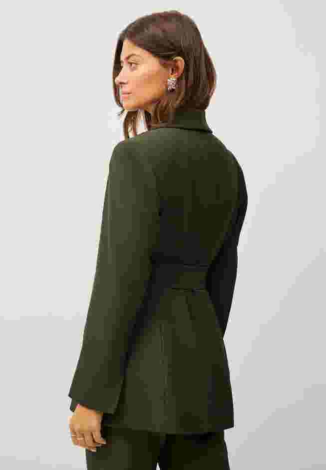 Shawl Collar Blazer With Self-Tie Belt image number 1