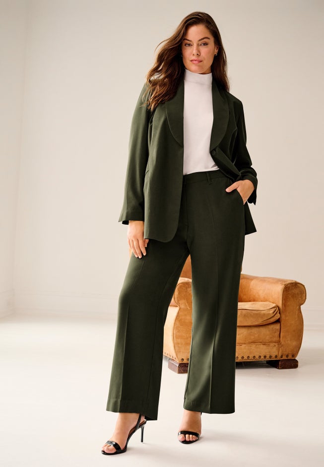 Shawl Collar Blazer With Self-Tie Belt image number 2