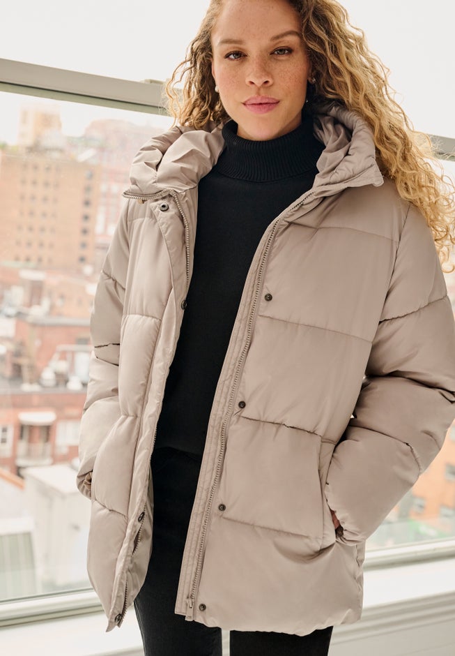 Hooded Drawstring Puffer image number 0