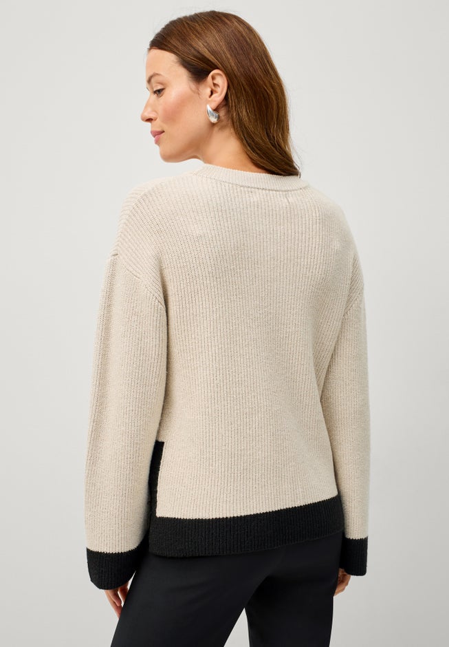 Boxy Color Block Pullover image number 1