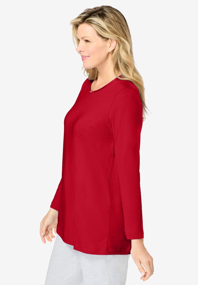 Satin Trim Sleep Tee image number 2
