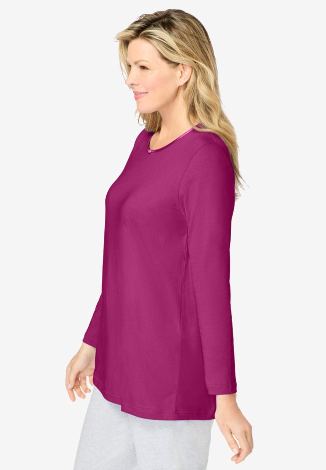 Satin Trim Sleep Tee image number 2