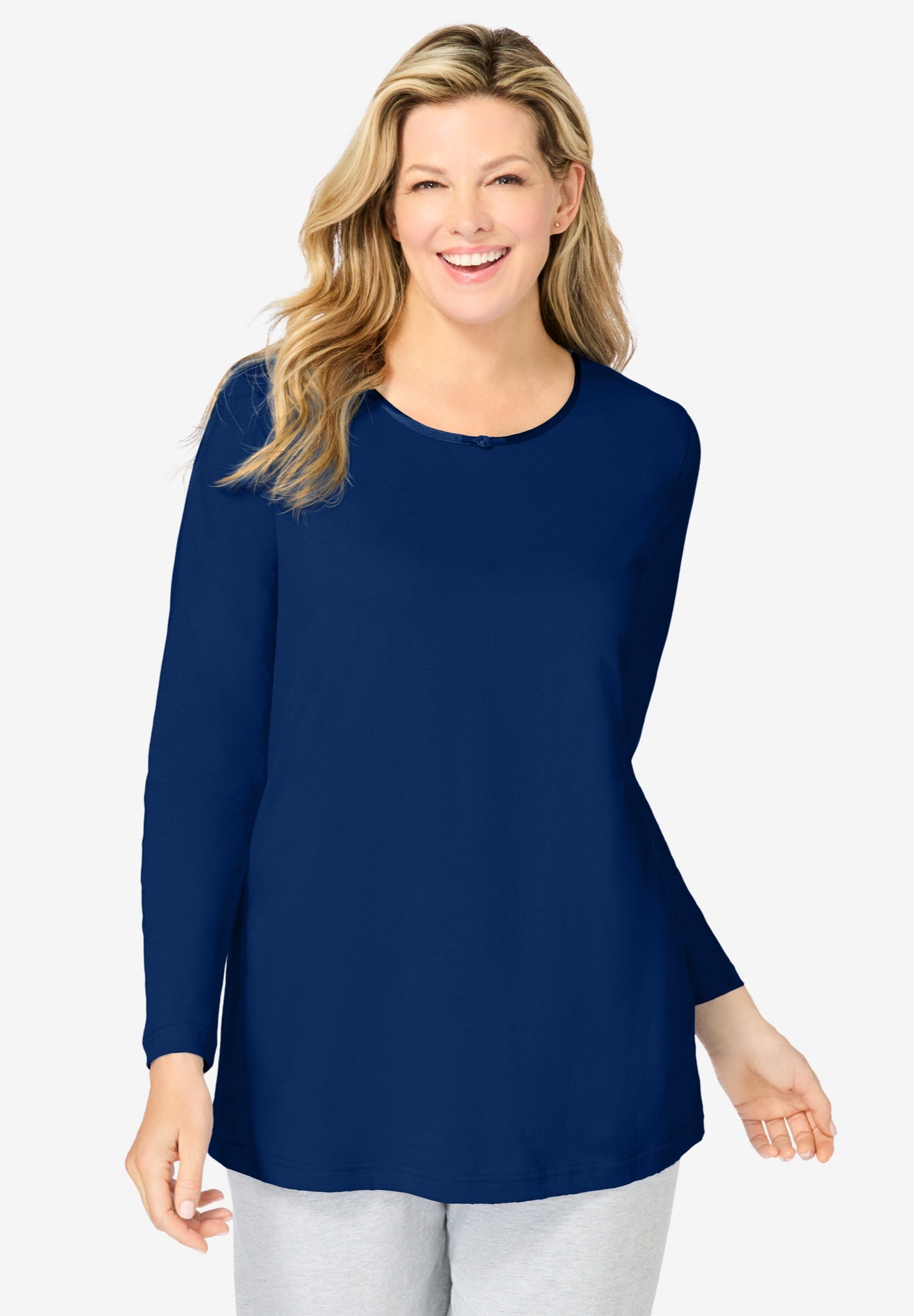 Satin Trim Sleep Tee image number 0