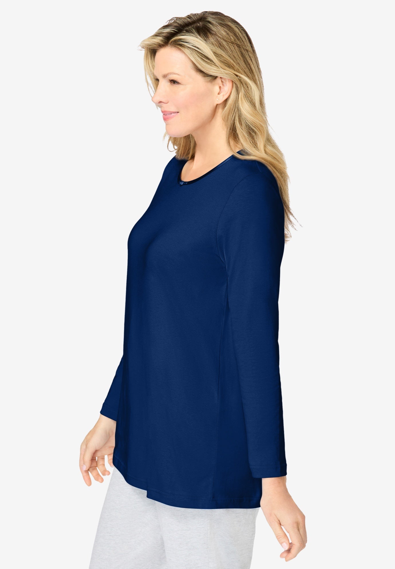 Satin Trim Sleep Tee image number 2