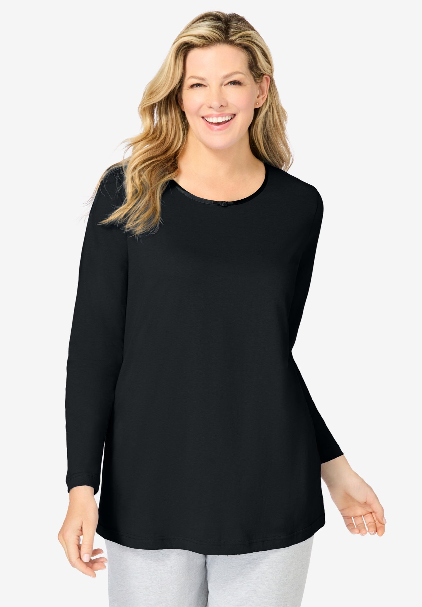 Satin Trim Sleep Tee image number 0