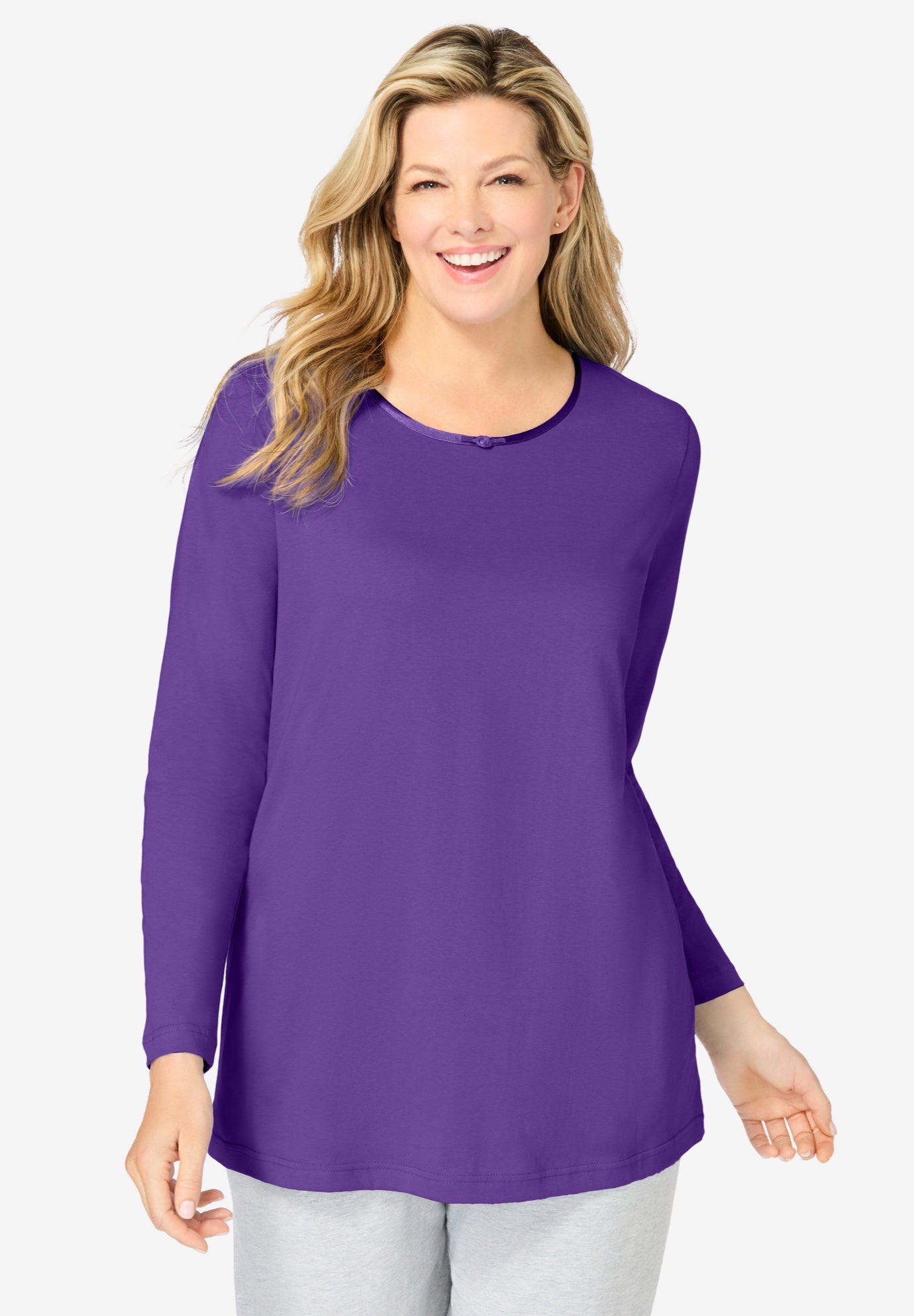 Satin Trim Sleep Tee image number 0