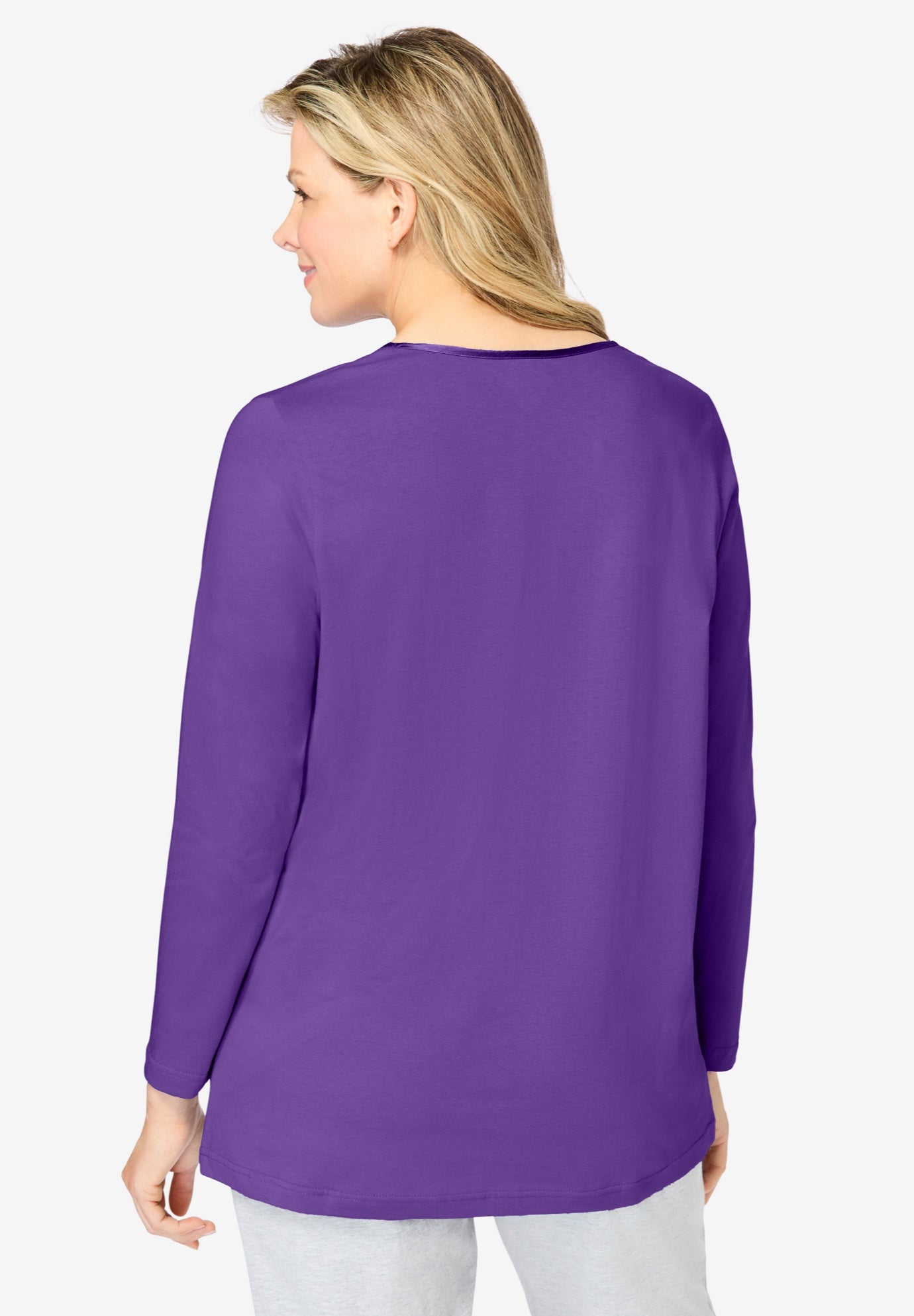 Satin Trim Sleep Tee image number 1