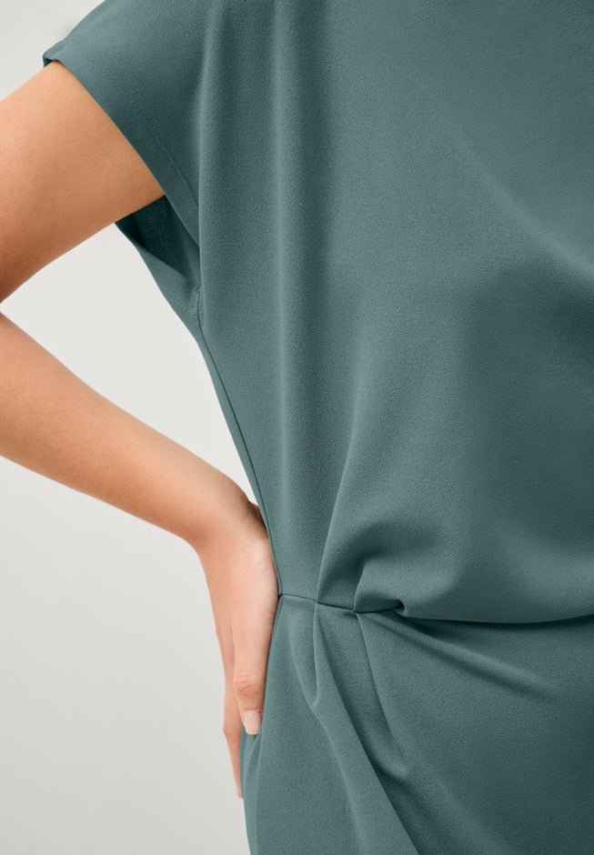 Side Drape Midi Dress image number null