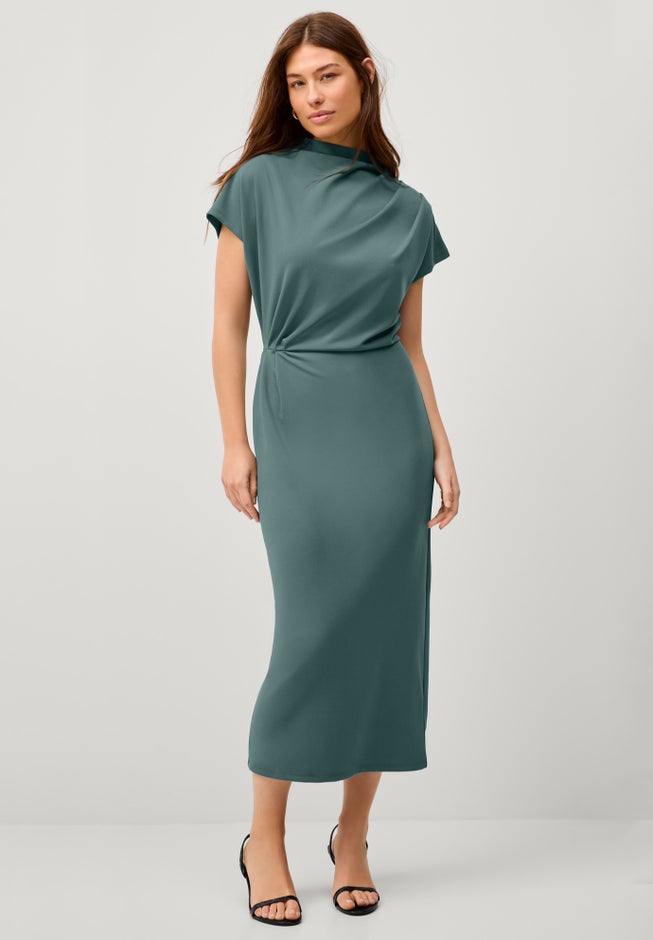 Side Drape Midi Dress image number null