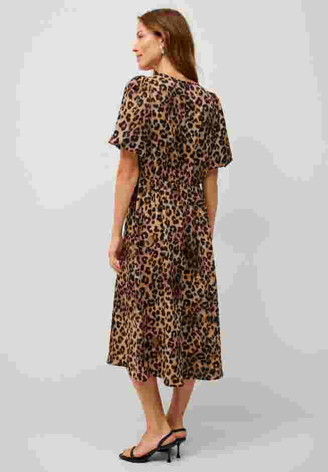 Blouson Sleeve Fit and Flare Dress image number 1