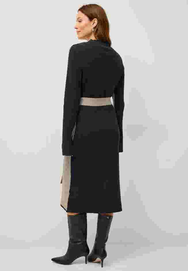 Belted Color Block Midi Sweater Dress image number 1