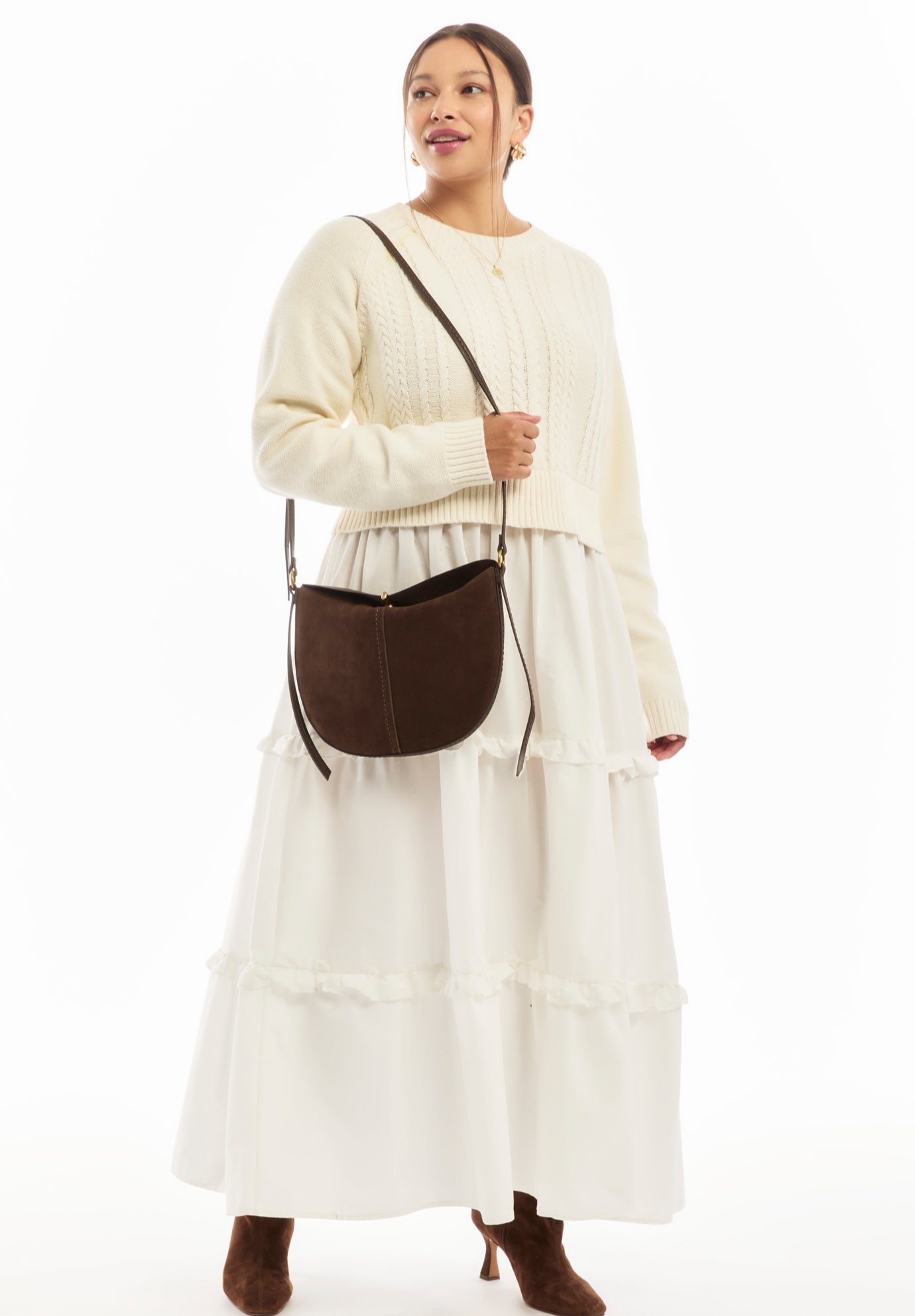 Tiered Mixed-Media Maxi Dress image number 0