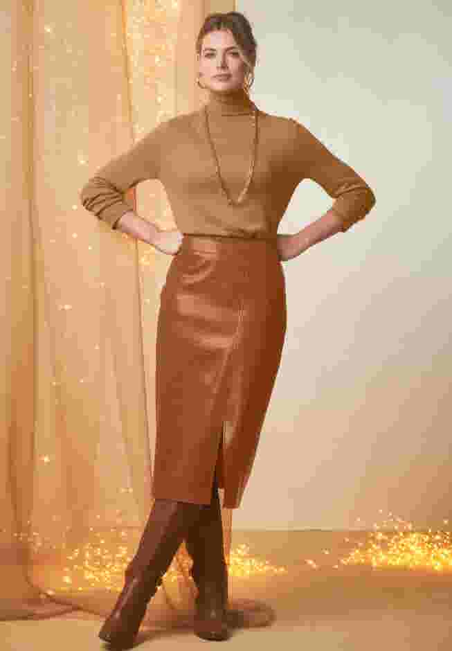 Faux Croc Wrap Skirt image number 0