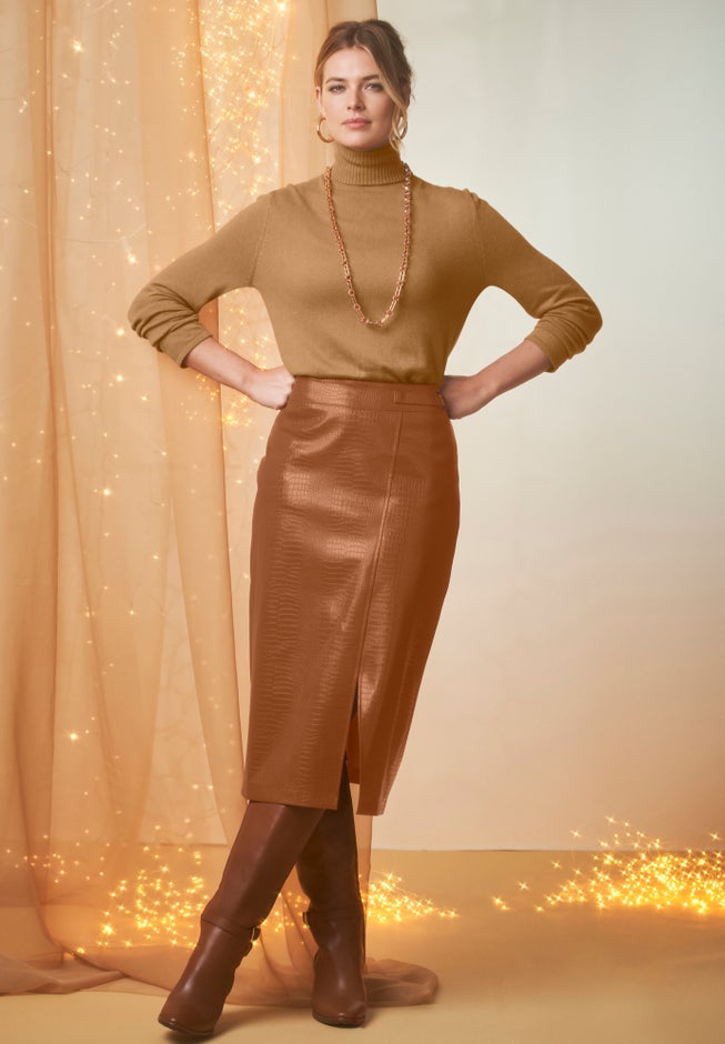Faux Croc Wrap Skirt image number 0