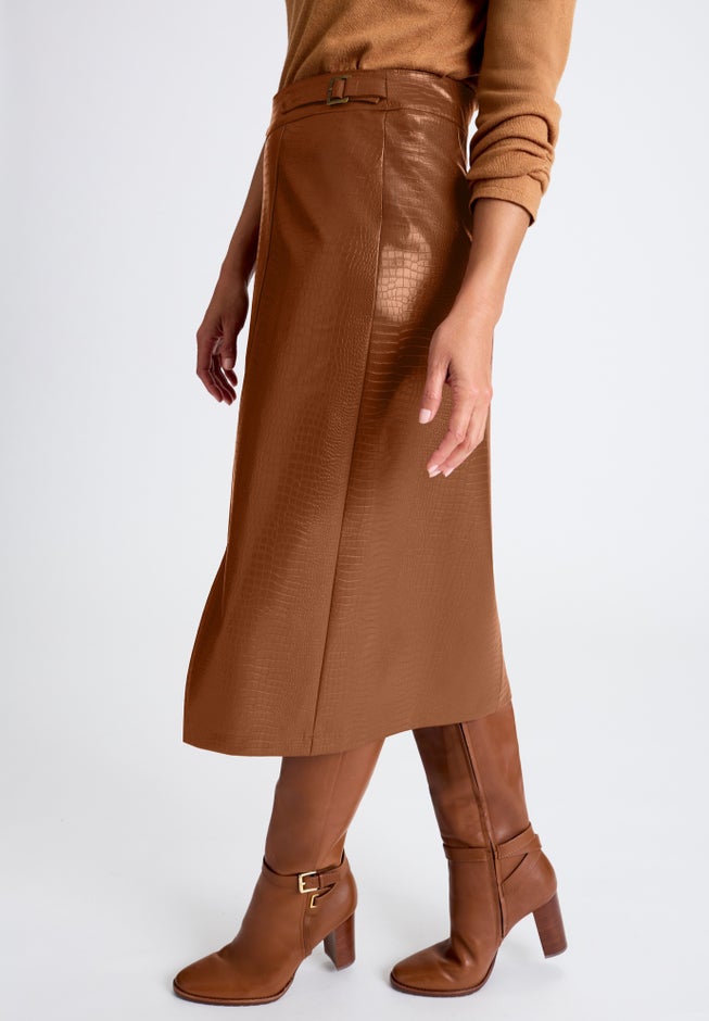 Faux Croc Wrap Skirt image number 3