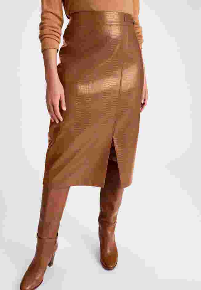 Faux Croc Wrap Skirt image number 1