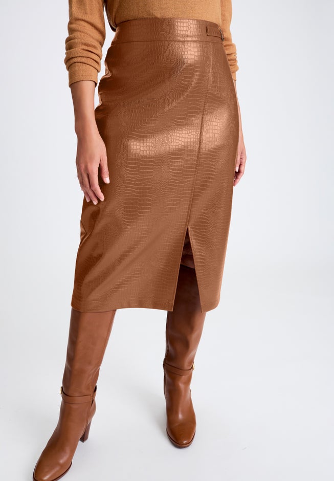 Faux Croc Wrap Skirt image number 1