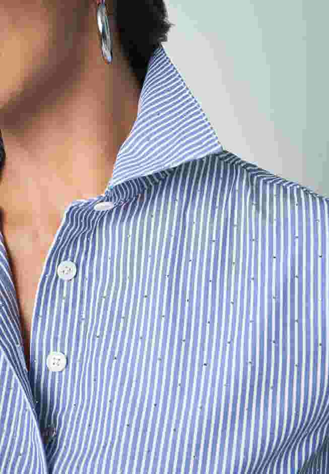 Stitched Waist Poplin Shirt image number 2