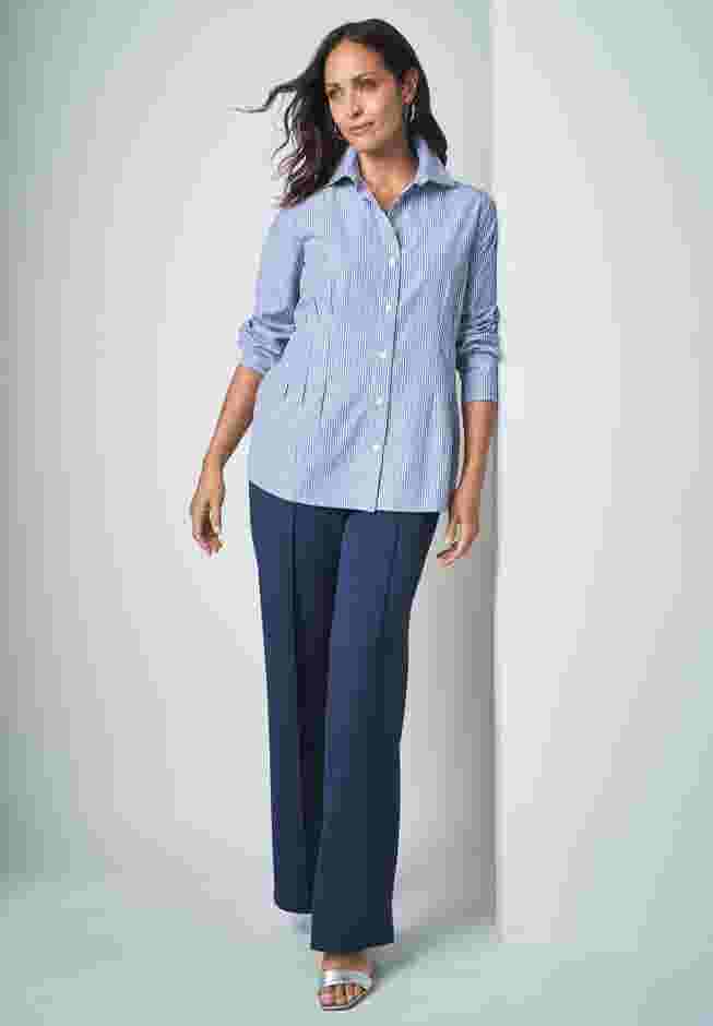 Stitched Waist Poplin Shirt image number 1