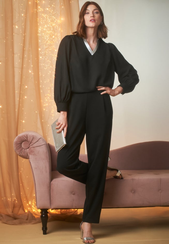 Georgette V-Neck Blouse image number 1