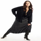 Striped Knit Midi Skirt image number null