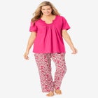 Embroidered Short-Sleeve Sleep Top image number null