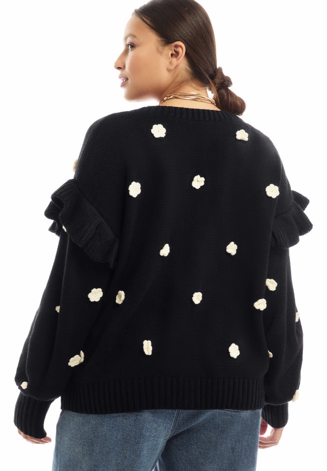 Ruffle-Sleeve Cardigan image number 1