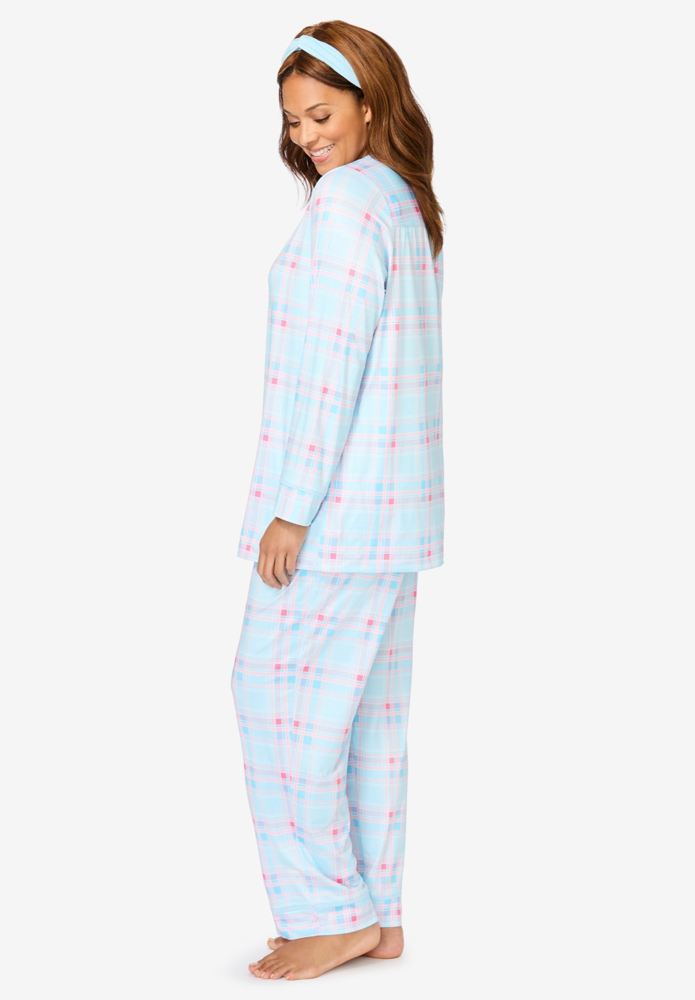 Dreams & Co.&reg; V-Neck Pajama & Headband Set image number 2