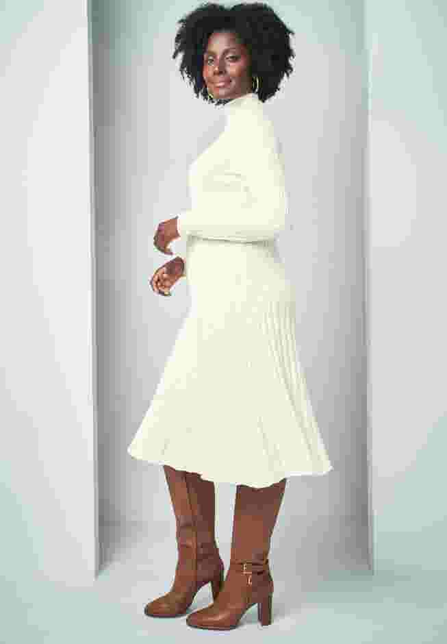 Mock Neck Midi Sweater Dress image number 2