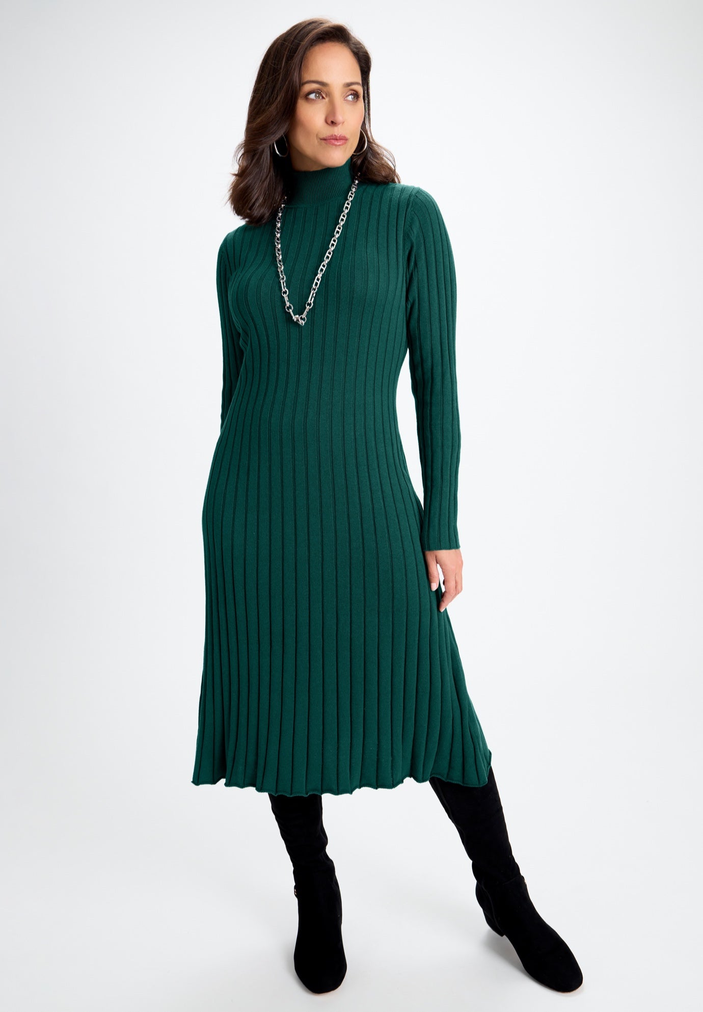 Mock Neck Midi Sweater Dress image number 0